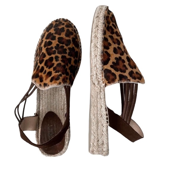 Picon Womens Leopard Print Calf Hair Espadrilles - Picture 6 of 13